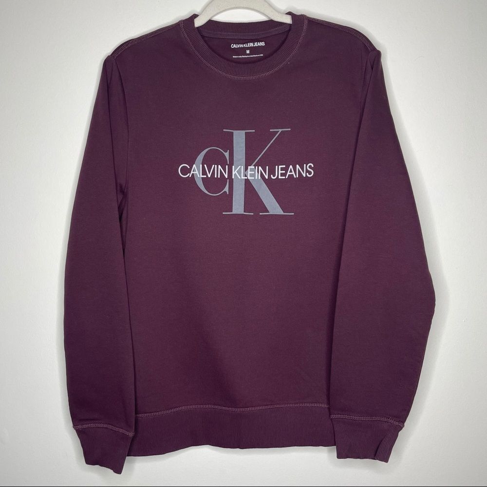 Calvin Klein Jeans men's‎ maroon pullover sweatshirt